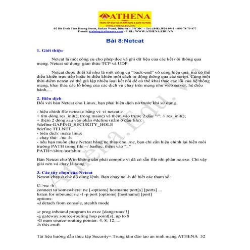 Lab security+ Bài 8: Netcat