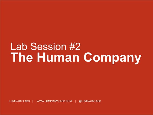 Lab session #2: The Human Company