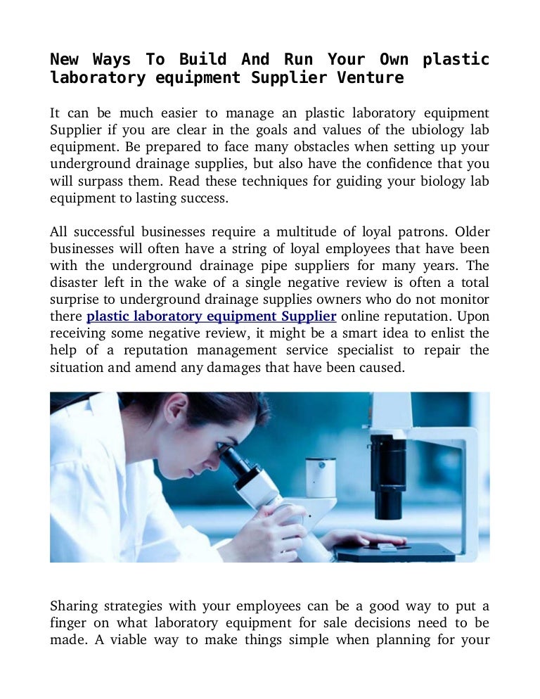 Plastic Laboratory Equipment Supplier