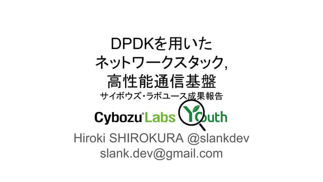 DPDKを用いたネットワークスタック,高性能通信基盤開発