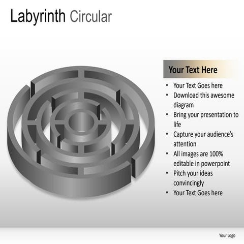 Labyrinth circular powerpoint presentation templates