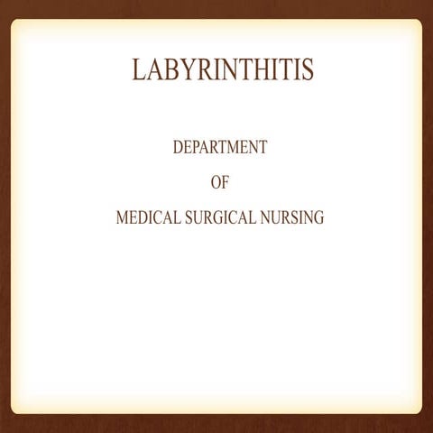 Labyrinthitis | PPTX