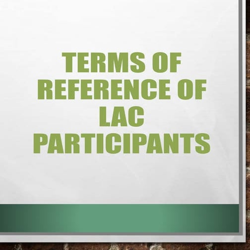 TERMS OF REFERENCE OF LAC PARTICIPANTS PDF