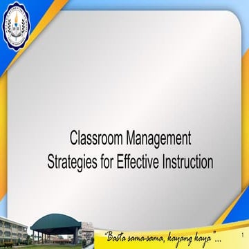 Learning action cell -CLASSROOM MANAGEMENT