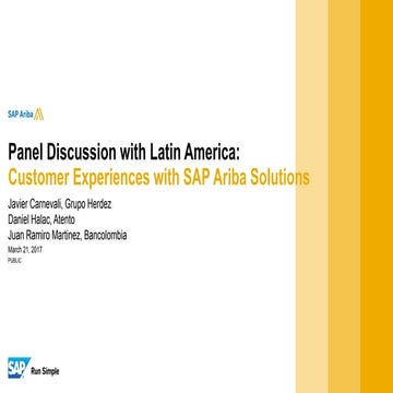 Panel Discussion with Latin America: Customer Experiences with SAP Ariba Solu...