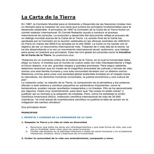 La carta de la tierra