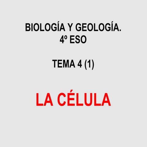 4ºESO: La Celula