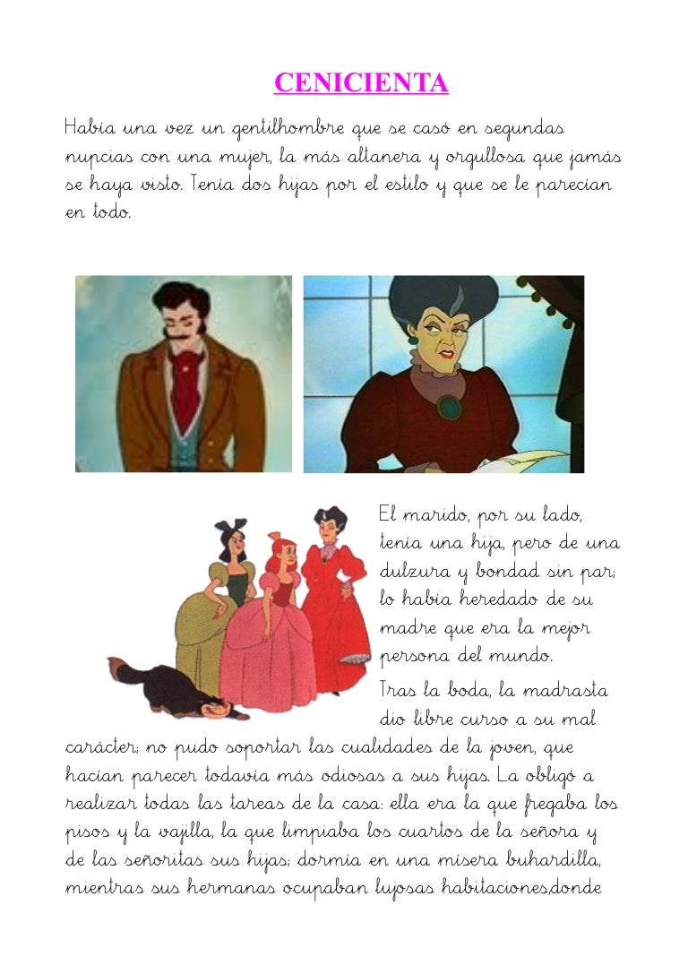La Cenicienta Pdf Cuento Con Imagenes Mrc