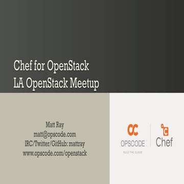 LA Chef for OpenStack Hackday