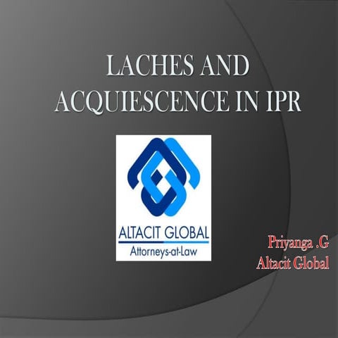 Laches and acquiescence
