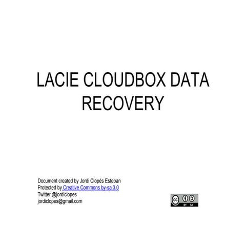Lacie Cloud Box data recovery with Linux