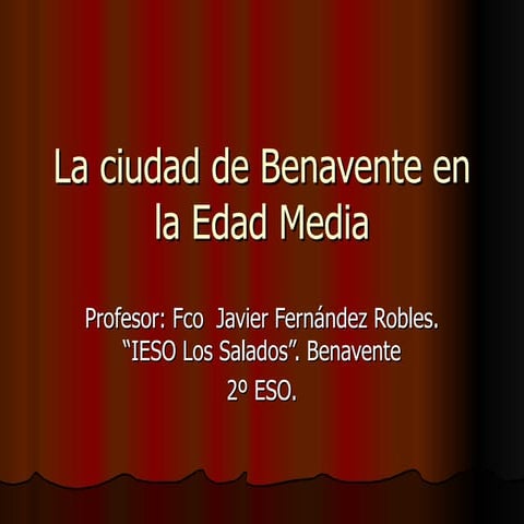 La Ciudad De Benavente En La Edad Media