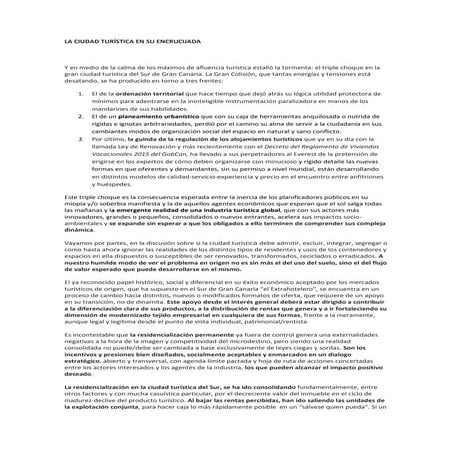 La ciudad turÍstica en su encrucijada. FSÁENZM & E.WILLIAM 21.09.2015