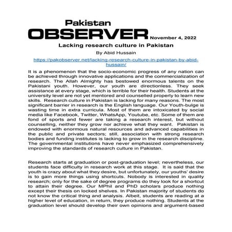 Lacking research culture in Pakistan.pdf
