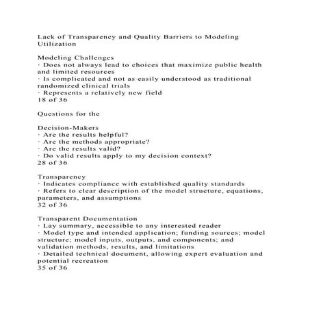 Lack of Transparency and Quality Barriers to Modeling Utilization.docx
