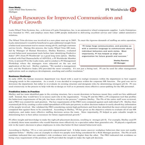 Align Resources for Improved Communication and Future Growth