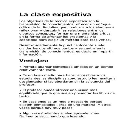 La clase expositiva