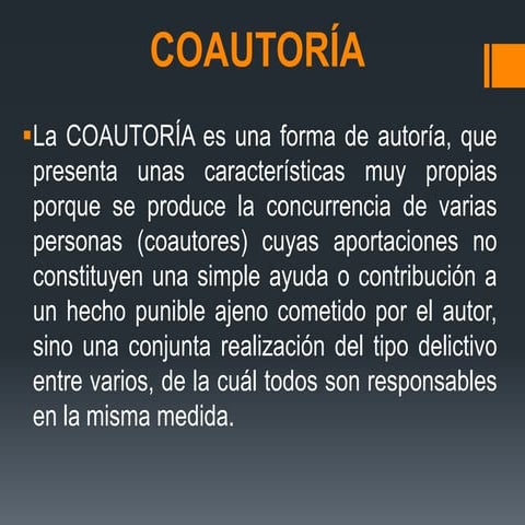 COAUTORIA DERECHO PENAL | PPTX