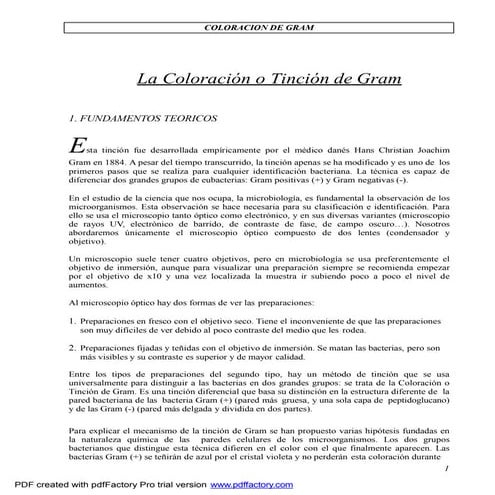 La coloracion de Gram