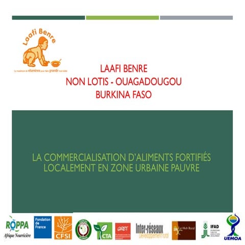 La commercialisation d’aliments fortifiés localement en zone urbaine pauvre