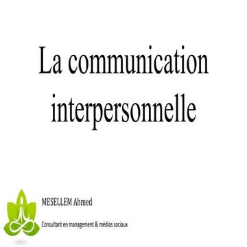 La communication interpersonnelle