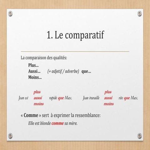 La comparaison | PPTX
