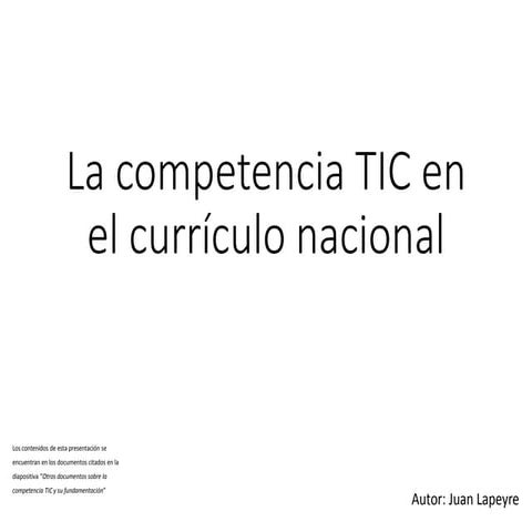 Introducción a la competencia tic en el currículo nacional