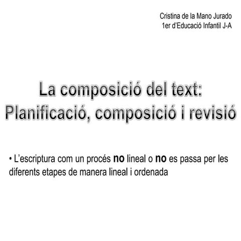 La composició del text planificació, composició i revisió