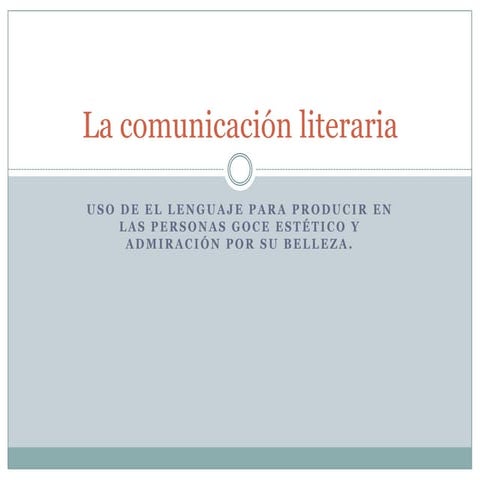 La comunicación literaria