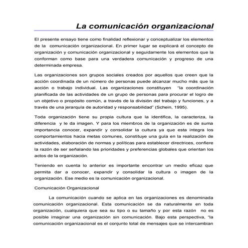 La comunicación organizacional interna y externa