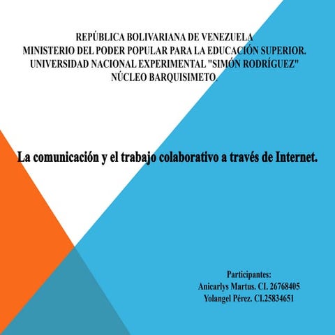 La comunicación y el trabajo colaborativo a través de internet.