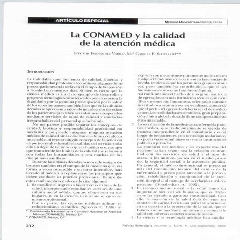 La conamed y la calidad atencion  medica