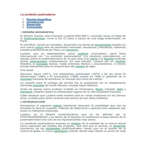 La condición postmoderna