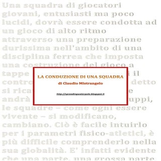 La conduzione di una squadra   clau...
