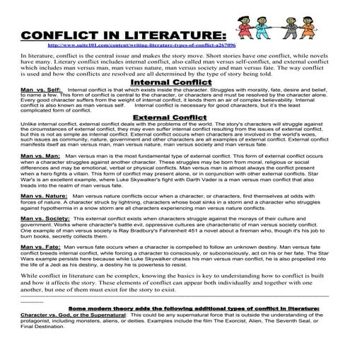 conflicts in literature