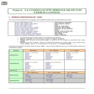 La conjugación irregular latina