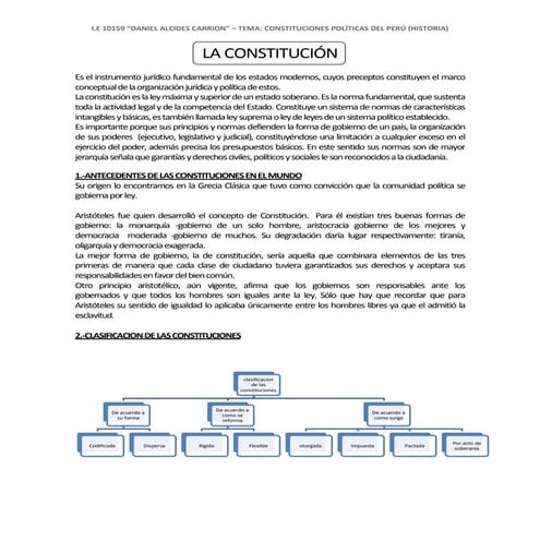 LA CONSTITUCIÓN POLÍTICA DEL PERÚ Y SU HISTORIA
