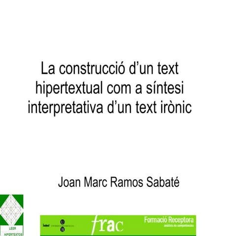 La construcció d’un text hipertextual com a síntesi
