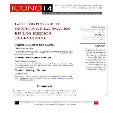 La construcion sexista en televisión