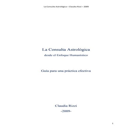 La consulta astrológica   claudia rizzi