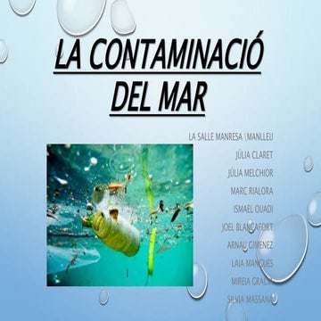 2017 Abril La contaminació del mar