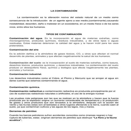 La contaminación