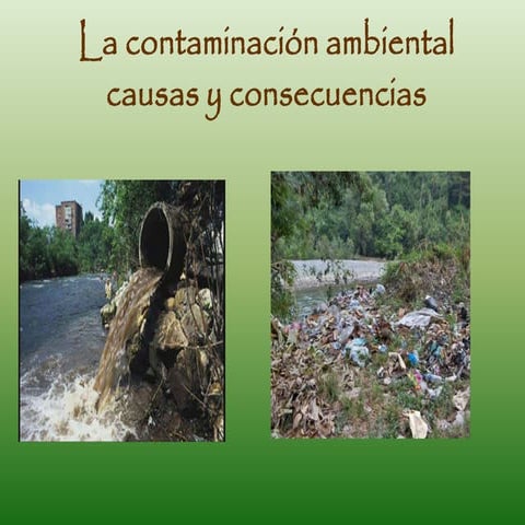 La contaminación ambiental causas y consecuencias