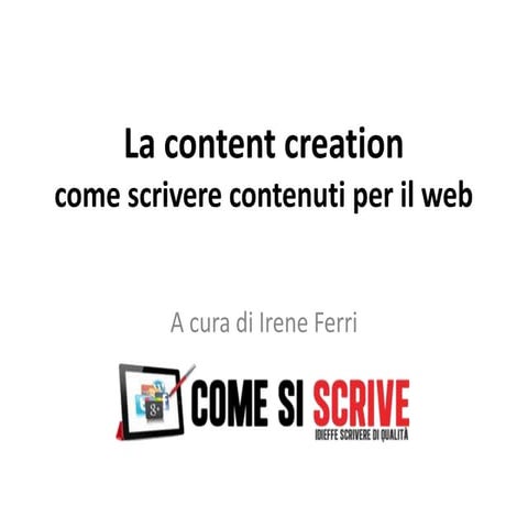 Scrivere per il web | PPT