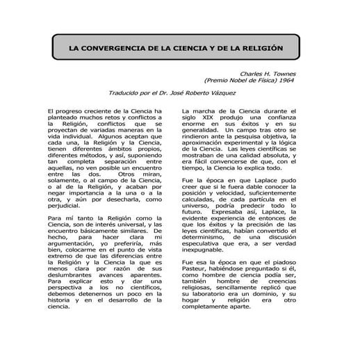 La Convergencia De La Ciencia Y De La ReligióN