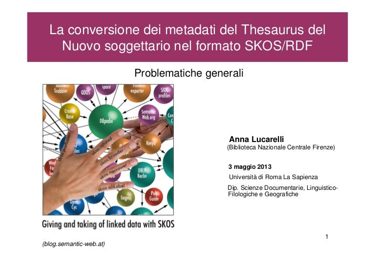 La Conversione Dei Metadati Del Thesaurus Del Nuovo Soggettario Nel F 