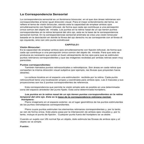 La correspondencia sensorial
