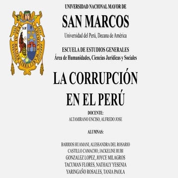 La corrupcion en el peru