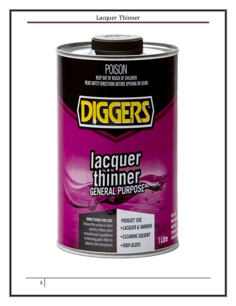 Lacquer thinner assignment