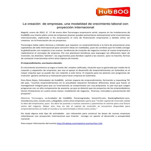 La creación de empresas, una modalidad de crecimiento laboral